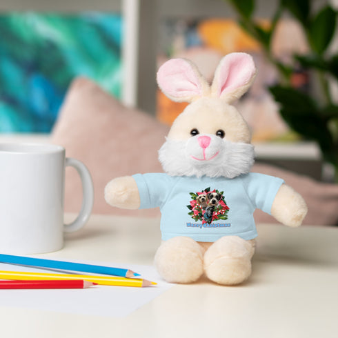 Custom Photo Festive Poinsettia Stuffed Animals with Tee
